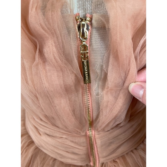 BRONX AND BANCO Anna Tiered Tulle Strapless Pink Maxi Dress Size Small - Picture 9 of 15
